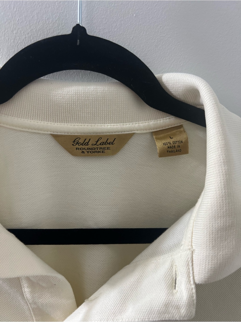 Roundtree & Yorke Men’s Cream Polo Shirt - Gold Label